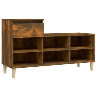 vidaXL Vidaxl - Mueble Zapatero Madera Contrachapada Roble Ahumado 102x36x60 Cm
