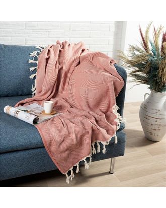 LR Home Lr Home Aarien Cinnamon Herringbone Throw Blanket