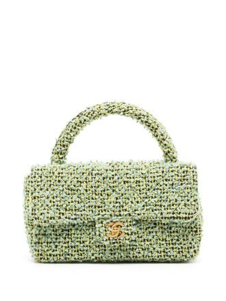 Chanel 1992 tweed CC turn-lock bag - women - Wool - One Size - Green