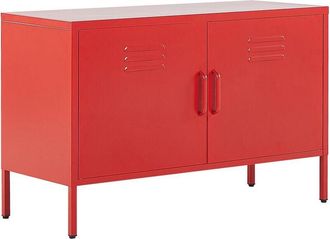 Beliani Storage Unit URIA Metal Red
