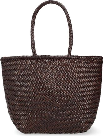 Dragon Diffusion Basket-Style Handbag in Rich Dark Brown Leather