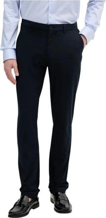 Tommy Hilfiger Broek met ritssluiting en knoopsluiting met zakken - Heren - Nette broeken - Blauw - W36 L32 - Leer - Broeken