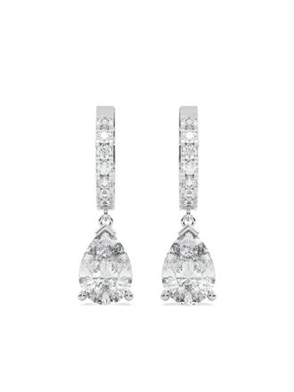 Tilla 14kt white gold pear-cut earrings - Silver