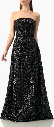 Ivonne Strapless Sequin A-Line Ballgown in Black at Nordstrom, Size 14