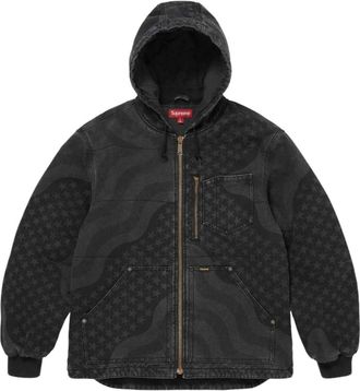 SUPREME SS26 Flag Quilted Hooded Work Jacket Black SUP-SS26-132-BLK