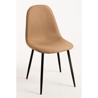 Regalos Miguel Sillas Comedor - Silla Black Teok Tela - Marr&oacute;n Arena