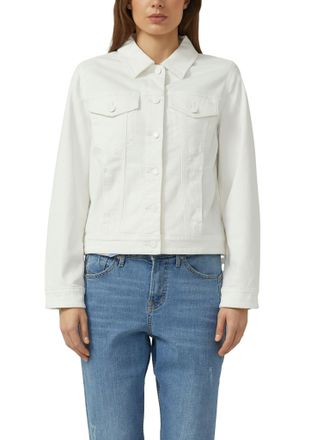 s.Oliver Jeansjacke S.OLIVER, Damen, Gr. 36, wei&szlig;, Denim/Jeans, Obermaterial: 98% Baumwolle, 2% Elasthan, unifarben, normal h&uuml;ftlang, Rundhals, Jacken Jeansjac