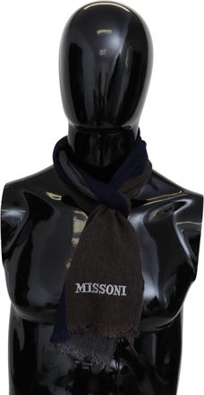 Missoni Heren Multicolor Gestreepte Wollen Unisex Wikkel Sjaal met franjes