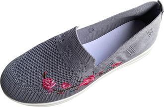 Generic Mesh Breathable Trainers Womens, Go Walk Loafers Shoes For Women Platform Walking Shoes Lightweight Casual Tennis Trainers Non-Slip Shock Absorbing Sn