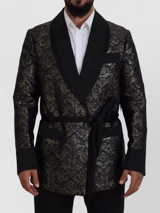 Dolce & Gabbana silk brocade belted shawl collar dinner jacket