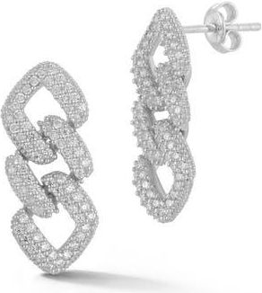 Glaze Jewelry Pav&eacute; Chain Link Drop Earrings in Silver at Nordstrom Rack