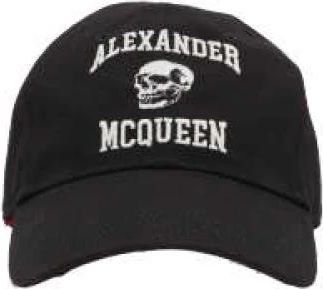 Alexander McQueen Skull Varsity Baseball Cap - Heren - Petten - Zwart - L - Katoen - Accessoires