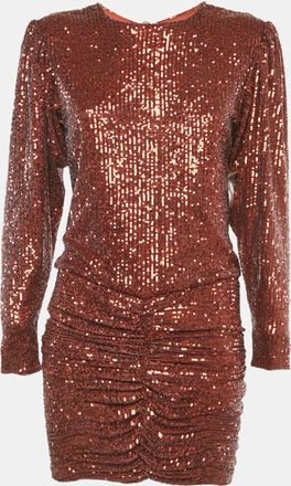 Retrof&ecirc;te Brown Sequin Flynn Ruched Mini Dress