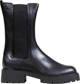 Calvin Klein Jeans Chunky High Chelsea Laarzen - Dames - Chelseaboots - Zwart - 38 EU - Leer - Schoenen