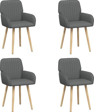 vidaXL Sillas De Comedor 4 Uds. Tela Gris Oscuro 56,5 X 50 X 87,5 Cm Vidaxl