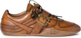 Miu Miu LEATHER SNEAKERS WITH BUCKLE - Miu Miu - Woman