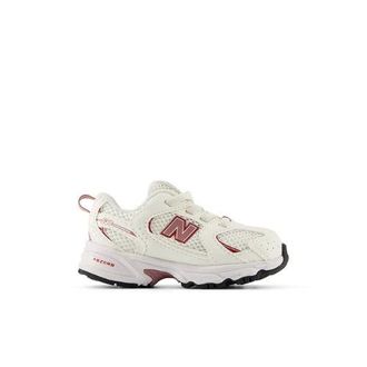 New Balance Ni&ntilde;os 530 Bungee Lace en Blanco/Rosa, Talla 21.5