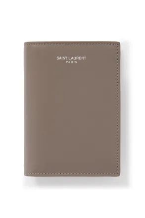 Saint Laurent Logo-Print Leather Bifold Wallet