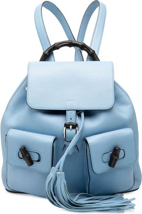 Gucci Zaino in pelle e bambù con nappa 2000-2015 - Blu
