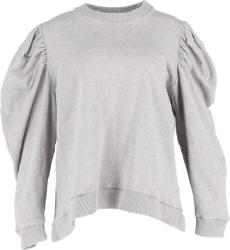 Marques Almeida Marques Almeida Gathered Sleeve Sweater in Grey Cotton