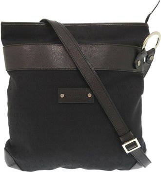 Bulgari Black Canvas Leather Shoulder Bag (Pre-Owned)