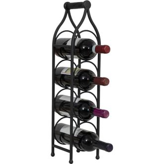 Biscottini International Biscottini - Botellero De Hierro Botellero De Mesa 58x13 Cm Botellero De Cocina Estante Para Botellas De Vino Bodega Botellero De Mostrador