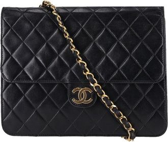 Chanel Black Leather e Timeless Single Flap Small Bag (Authentic Pre-Loved)