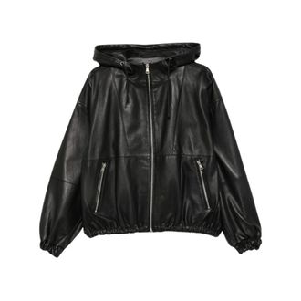 Tela Giacca in pelle di agnello con cappuccio Tanner - - Jackets - Donna - Nero - S
