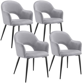 TecTake Dining Chair Sasha Set Of 4 - Light Grey | Size: 4 Pack