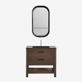 Sklum Conjunto De Mueble De Ba&ntilde;o En Madera Con Lavabo Integrado Misene Sklum