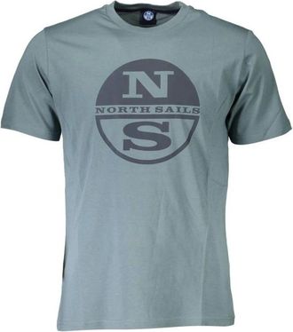 North Sails Luxe Groene Crew Neck Tee Logo - Heren - T-shirts - Groen - XL - Katoen - Tops