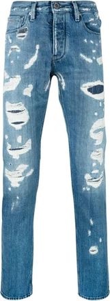 Emporio Armani Pantaloni dritti effetto vissuto - - Jeans - Uomo - Blu - W32