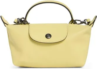 Longchamp Extra Small Le Pliage Xtra Leather Clutch in Lime at Nordstrom