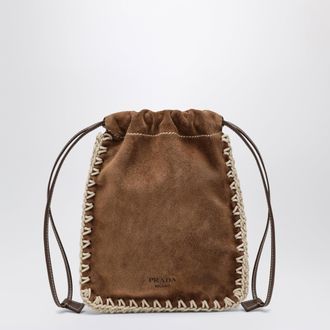 Prada Cocoa suede smartphone holder