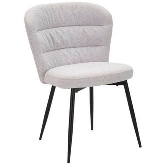 Dmora Dmora - Juego De 2 Sillas Leo, Sentarse En El Interior, Silla Acolchada, Sill&oacute;n Multiusos, 58x61 H85 Cm, Negro Y Gris