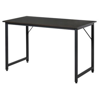 HOMCOM Mesa de ordenador 120x60x73cm grano de madera, negro