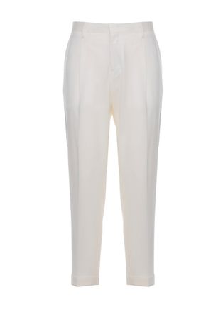 BRIGLIA 1949 Ivory Tiberios Wool Straight-Leg Pants
