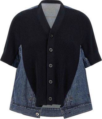 sacai Denim X Knit Cardigan