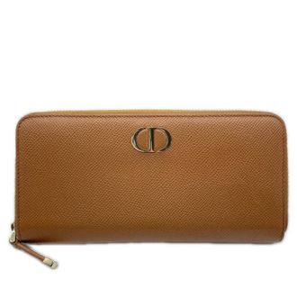 Dior Brown Leather Long Wallet (Bi-Fold) (Pre-Owned)