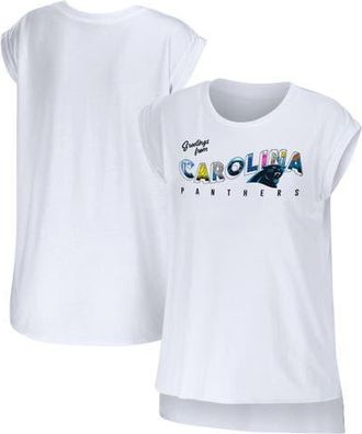 WEAR by Erin Andrews Womens WEAR by Erin Andrews White Carolina Panthers Greetings From Muscle T-Shirt at Nordstrom, Size Small