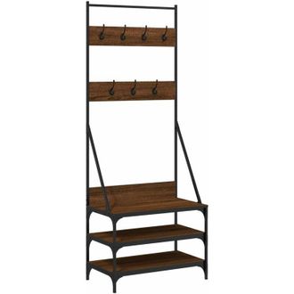 vidaXL Vidaxl - Perchero Con Zapatero Roble Marr&oacute;n 70x40x184 Cm Marr&oacute;n