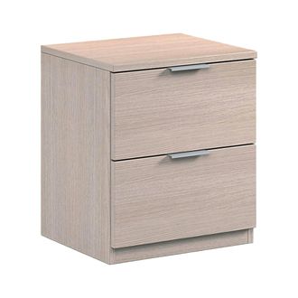 Dmora Dmora - Mesilla De Noche Dmila, Mesita De Noche Moderna Con 2 Cajones, Mesa De Noche, Cajonera Baja Para Dormitorio, 38x34h45 Cm, Roble