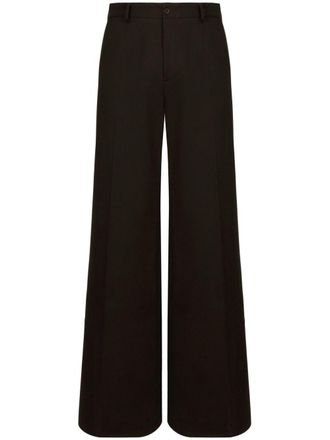 Dolce & Gabbana wide-leg cotton trousers - Brown