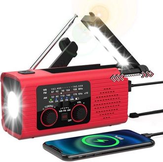 OEM Radio Emergencia 4000, Radio Fm/am Manivela Alimentaci&oacute;n Solar 4000 Mah, Linterna Conector Auriculares Emergencia Interiores Funci&oacute;n Carga Usb