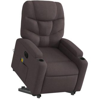 vidaXL Vidaxl - Sill&oacute;n Masaje El&eacute;ctrico Reclinable Elevable Tela Marr&oacute;n Oscuro