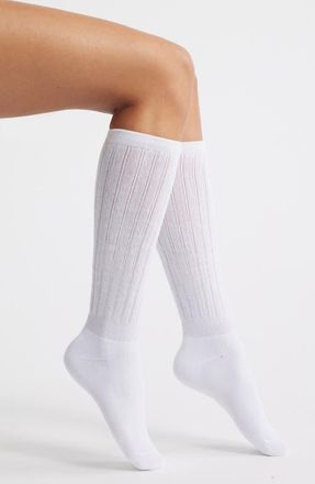 Stems Open Knit Knee High Socks in Ivory at Nordstrom