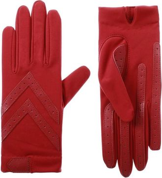 Isotoner Womens Smartdri Chevron Shortie Touchscreen Gloves In Chili