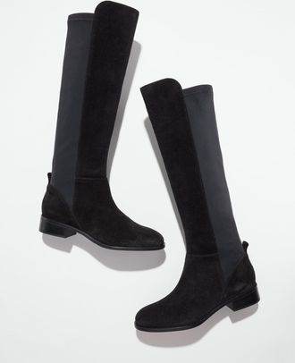 Talbots Tish Stretch Suede Tall Boots - Black - 10 1/2 M Talbots