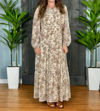 She + Sky The Heather Maxi Dress In Tan