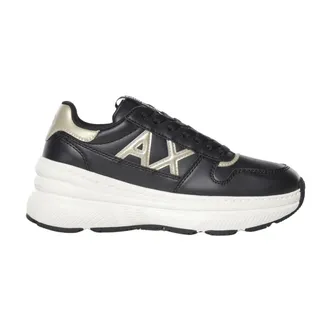 A|X Armani Exchange Sneakers met metallic details en rubberen zool - Dames - Schoenen - Zwart - Maat: 37 EU